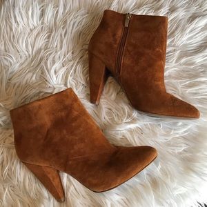 Aldo Brown Suede Heeled Booties